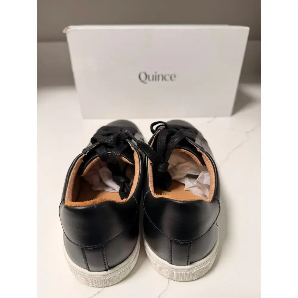 Quince 100% Leather Everyday Sneakers Black Women’s 7.5 - NIB